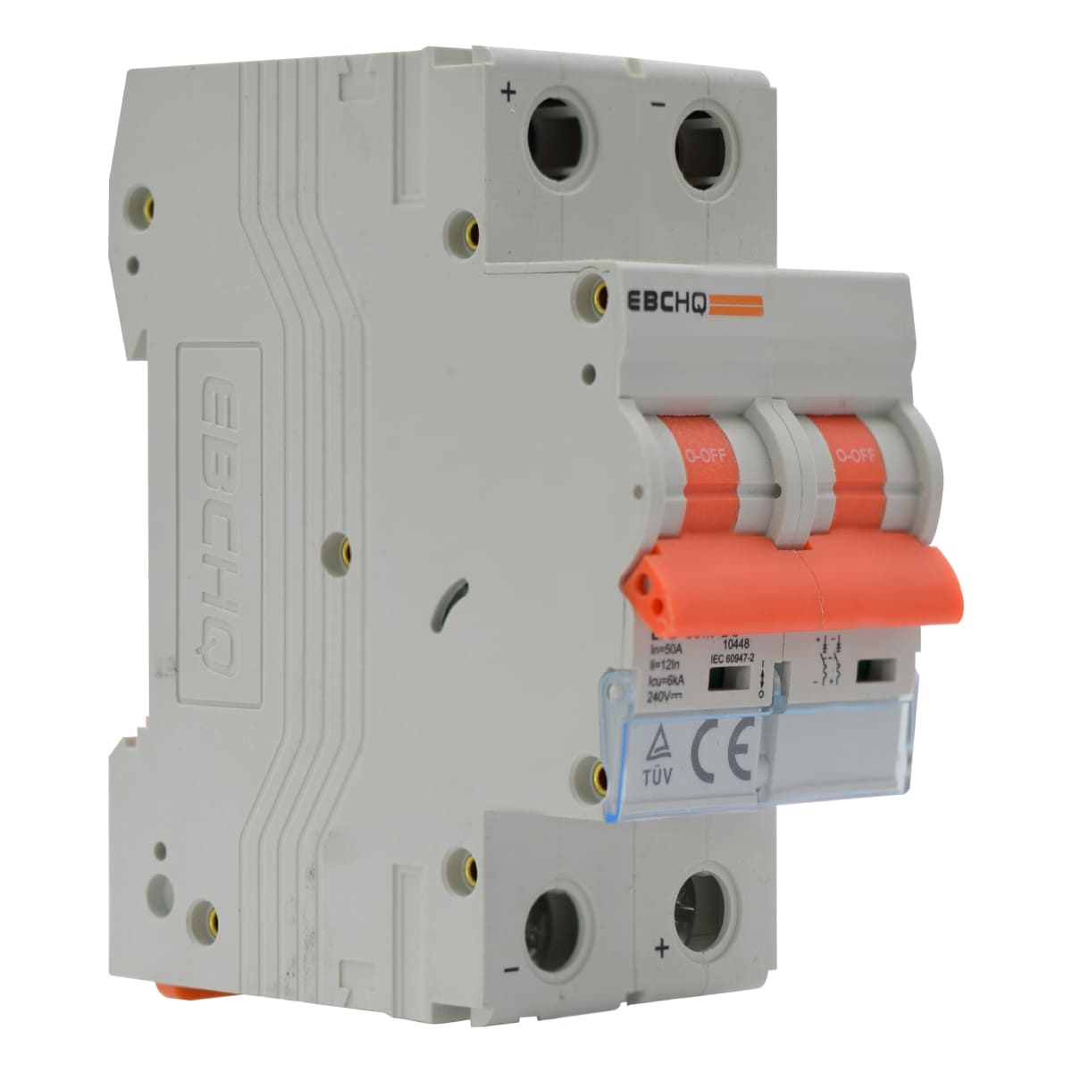 Mini Breaker Termomagnético Riel Corriente Directa l 2 Polos l 50A l  6KA l EPB-63M/2-DC50 l EBCHQ