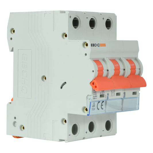 Mini Breaker Termomagnético Riel Corriente Directa l 3 Polos l 6A l  6KA l EPB-63M/3-DC6 l EBCHQ