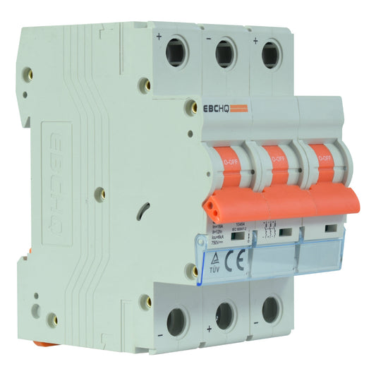 Mini Breaker Termomagnético Riel Corriente Directa l 3 Polos l 16A l  6KA l EPB-63M/3-DC16 l EBCHQ