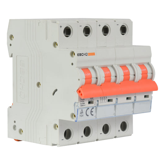 Mini Breaker Termomagnético Riel Corriente Directa l 4 Polos l 25A l  6KA l EPB-63M/4-DC25 l EBCHQ