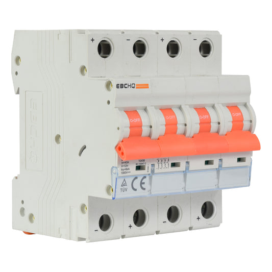 Mini Breaker Termomagnético Riel Corriente Directa l 4 Polos l 40A l  6KA l EPB-63M/4-DC40 l EBCHQ