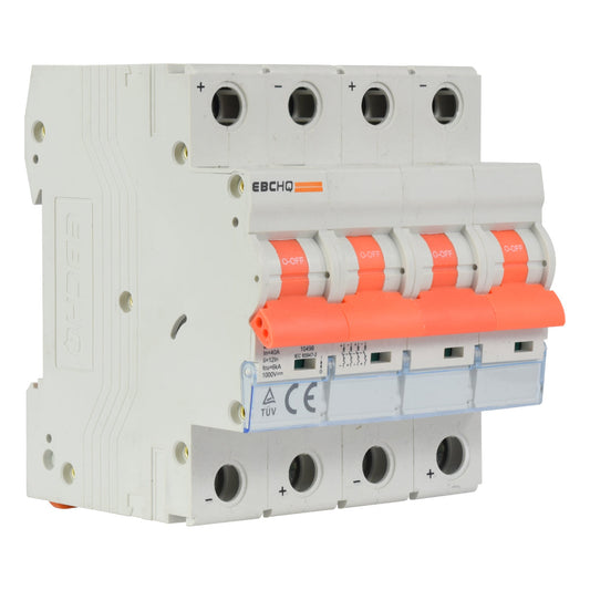 Mini Breaker Termomagnético Riel Corriente Directa l 4 Polos l 40A l  6KA l EPB-63M/4-DC40 l EBCHQ