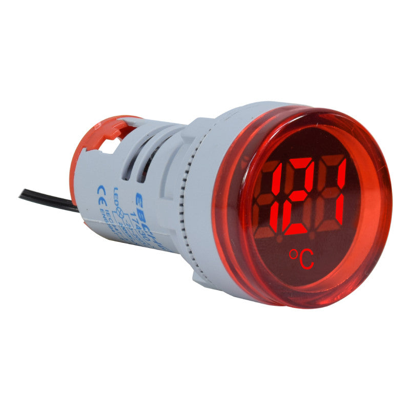 Luz Piloto Indicador Redondo l Temperatura l 22mm l 220VAC l Rango de -20 - 200°C l Rojo