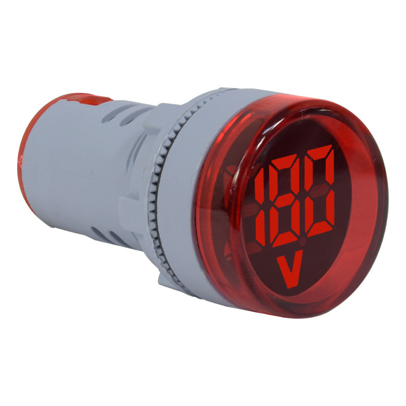 Luz Piloto Indicador Redondo l Voltaje l 22mm l 50-500VAC l Rango de 50-500VAC l Rojo