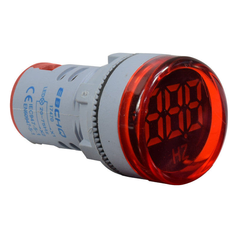 Luz Piloto Indicador Redondo l Frecuencia l 22mm l 100-240VAC l Rango de 20-75Hz l Rojo