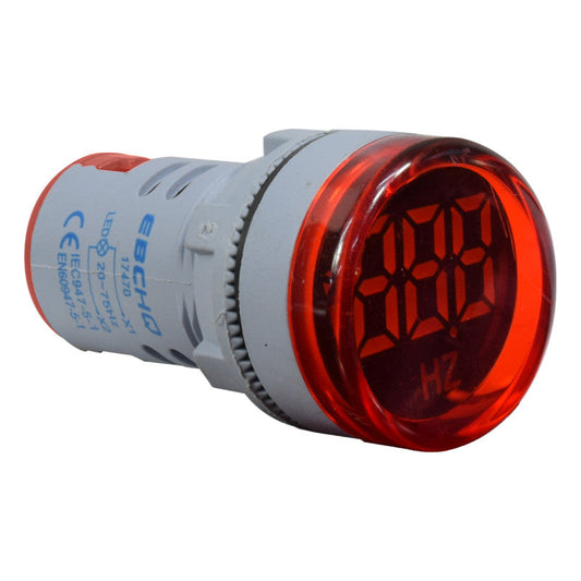 Luz Piloto Indicador Redondo l Frecuencia l 22mm l 100-240VAC l Rango de 20-75Hz l Rojo