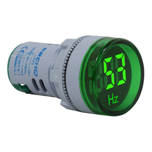 Luz Piloto Indicador Redondo l Frecuencia l 22mm l 100-240VAC l Rango de 20-75Hz l Verde
