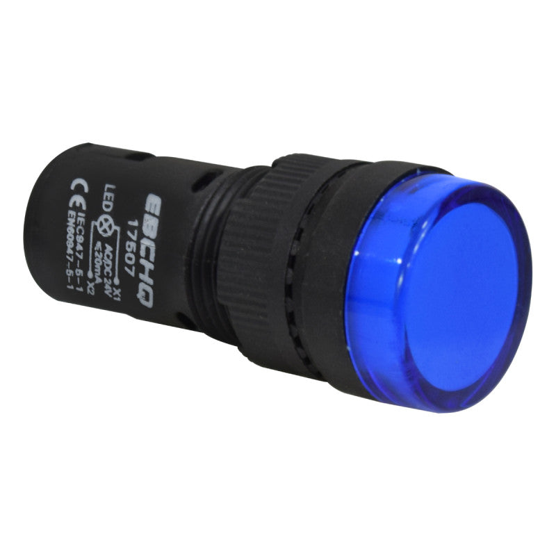 Luz Piloto / Indicador Led de Señalización Plástico l 16mm l Color Azul l 24VAC/VDC l EBCHQ