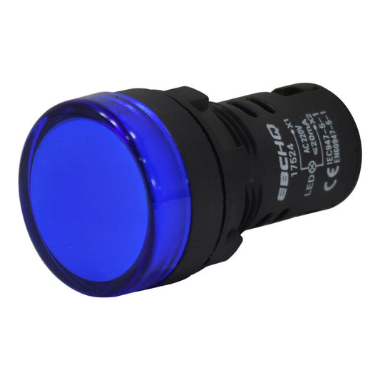 Luz Piloto / Indicador Led de Señalización Plástico l 22mm l Color Azul l 220VAC l EBCHQ