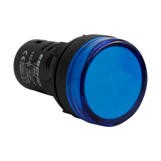 Luz Piloto / Indicador Led de Señalización Plástico l 22mm l Color Azul l 24VAC/VDC l EBCHQ