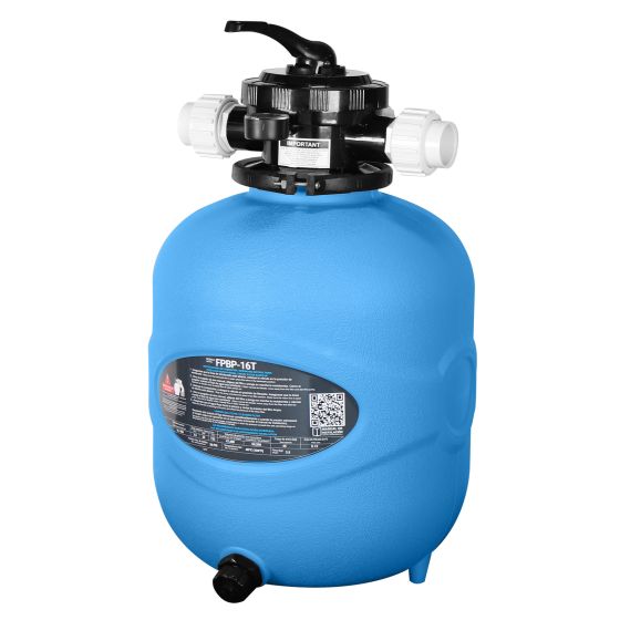 Filtro De Arena FPBP Para Piscina En Plastico Reforzado Con Valvula Superior de 16" - PANDA
