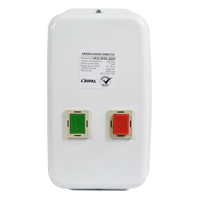Arrancador Directo KRIPAL l 34 - 50Amp l 220VAC l Metálico l IP-44 l Mod. UKQ-50MB