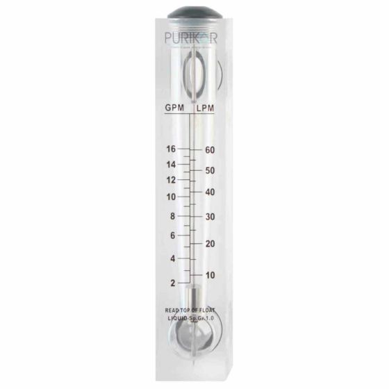 Flujómetro - Medidor de Flujo l Para Tuberia de 1" l 2 - 16 GPM l 10 - 60 LPM l PURIKOR