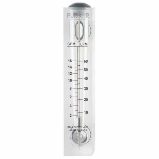 Flujómetro - Medidor de Flujo l Para Tuberia de 1" l 2 - 16 GPM l 10 - 60 LPM l PURIKOR