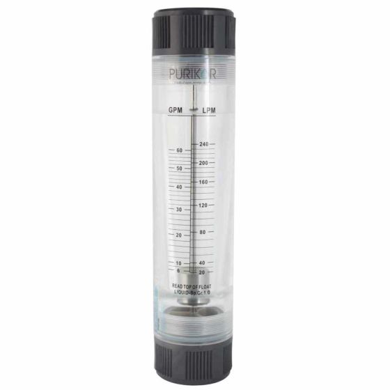 Flujómetro - Medidor de Flujo l Para Tuberia de 1-1/2" l 6 - 60 GPM l 20 - 240 LPM l PURIKOR