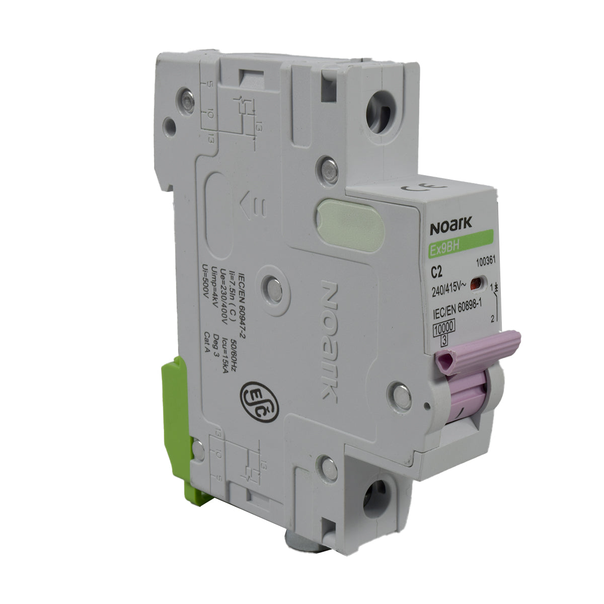 Mini Breaker Termomagnético Riel l 1 Polos l 2A l  10KA l Ex9BH 1P C2 l NOARK