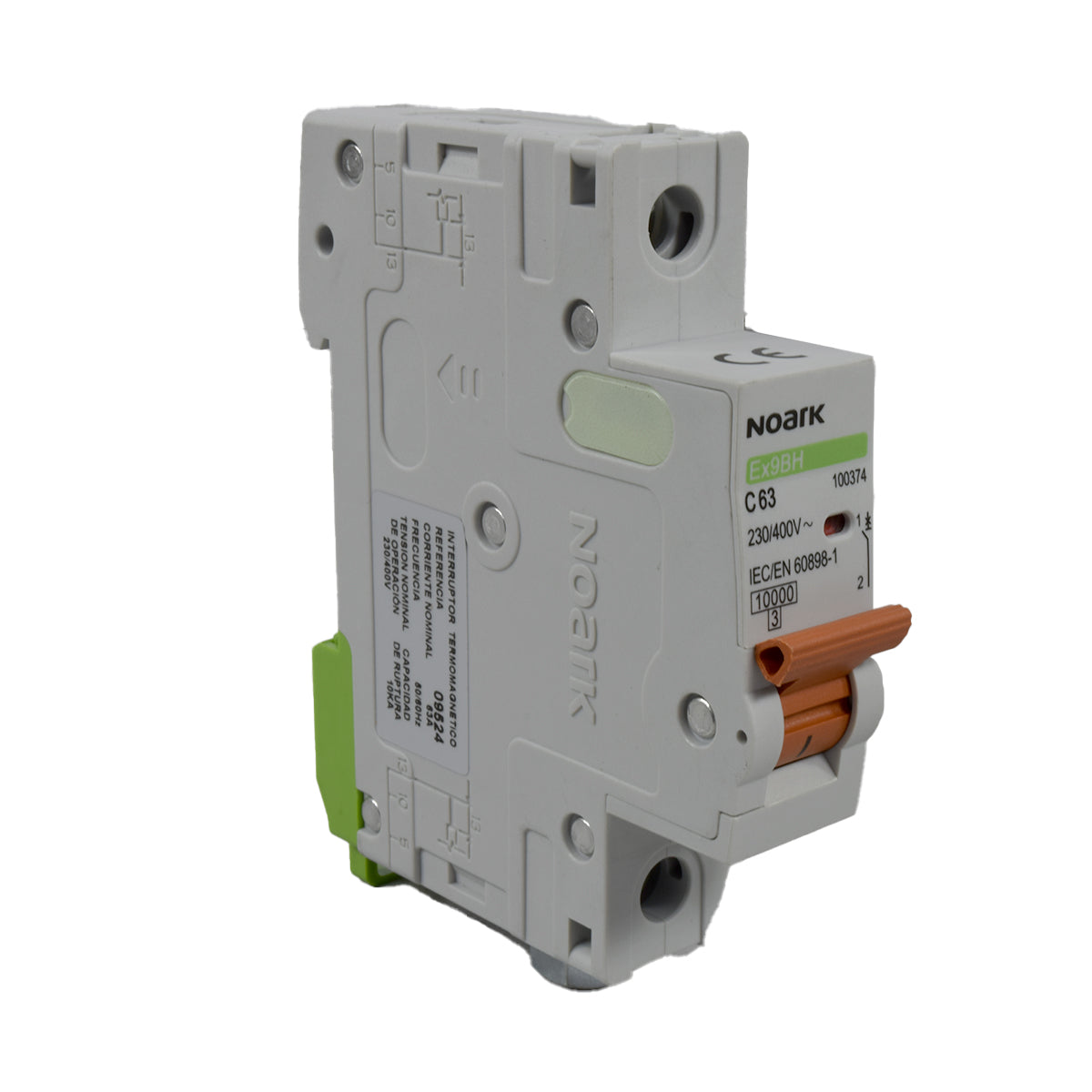 Mini Breaker Termomagnético Riel l 1 Polos l 63A l  10KA l Ex9BH 1P C63 l NOARK