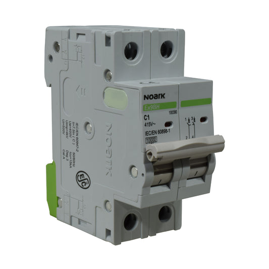 Mini Breaker Termomagnético Riel l 2 Polos l 1A l  10KA l Ex9BH 2P C1 l NOARK
