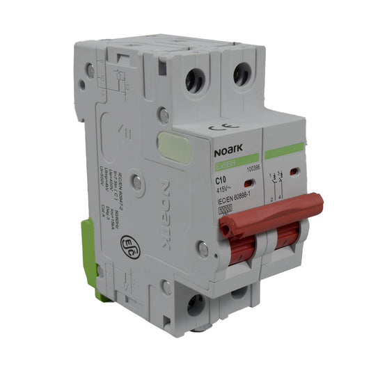 Mini Breaker Termomagnético Riel l 2 Polos l 10A l  10KA l Ex9BH 2P C10 l NOARK