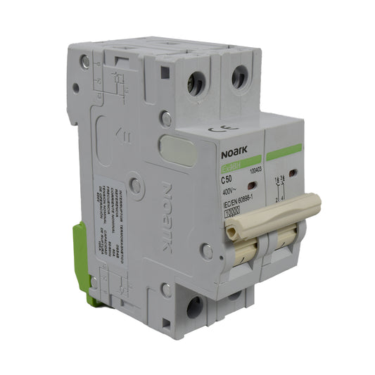 Mini Breaker Termomagnético Riel l 2 Polos l 50A l  10KA l Ex9BH 2P C50 l NOARK