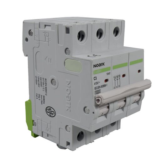 Mini Breaker Termomagnético Riel l 3 Polos l 3A l  10KA l Ex9BH 3P C3 l NOARK