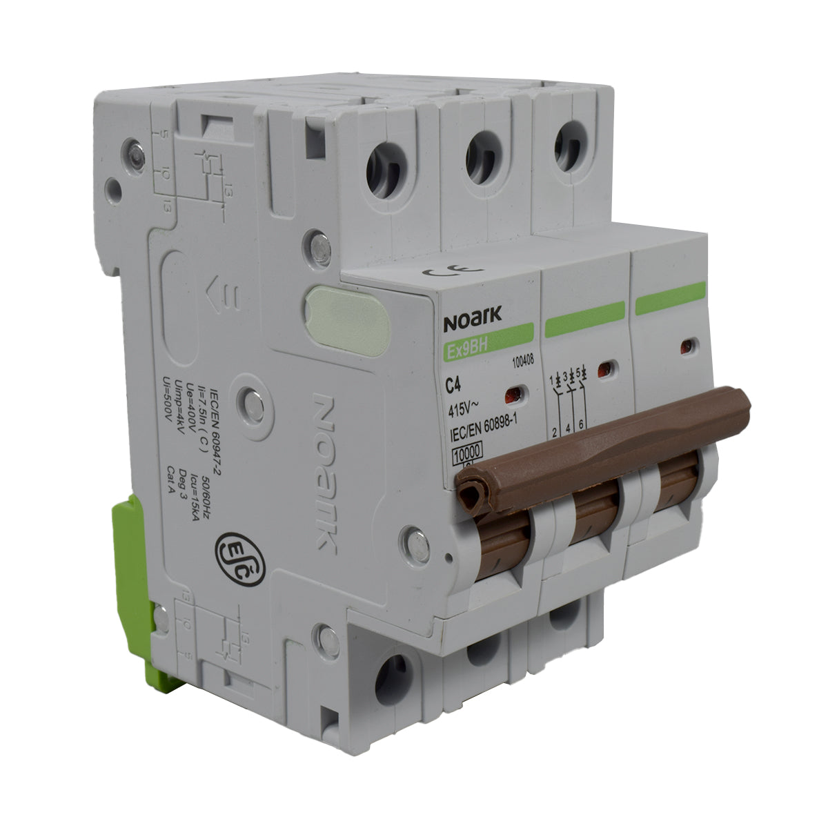 Mini Breaker Termomagnético Riel l 3 Polos l 4A l  10KA l Ex9BH 3P C4 l NOARK