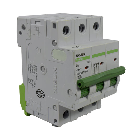 Mini Breaker Termomagnético Riel l 3 Polos l 6A l  10KA l Ex9BH 3P C6 l NOARK