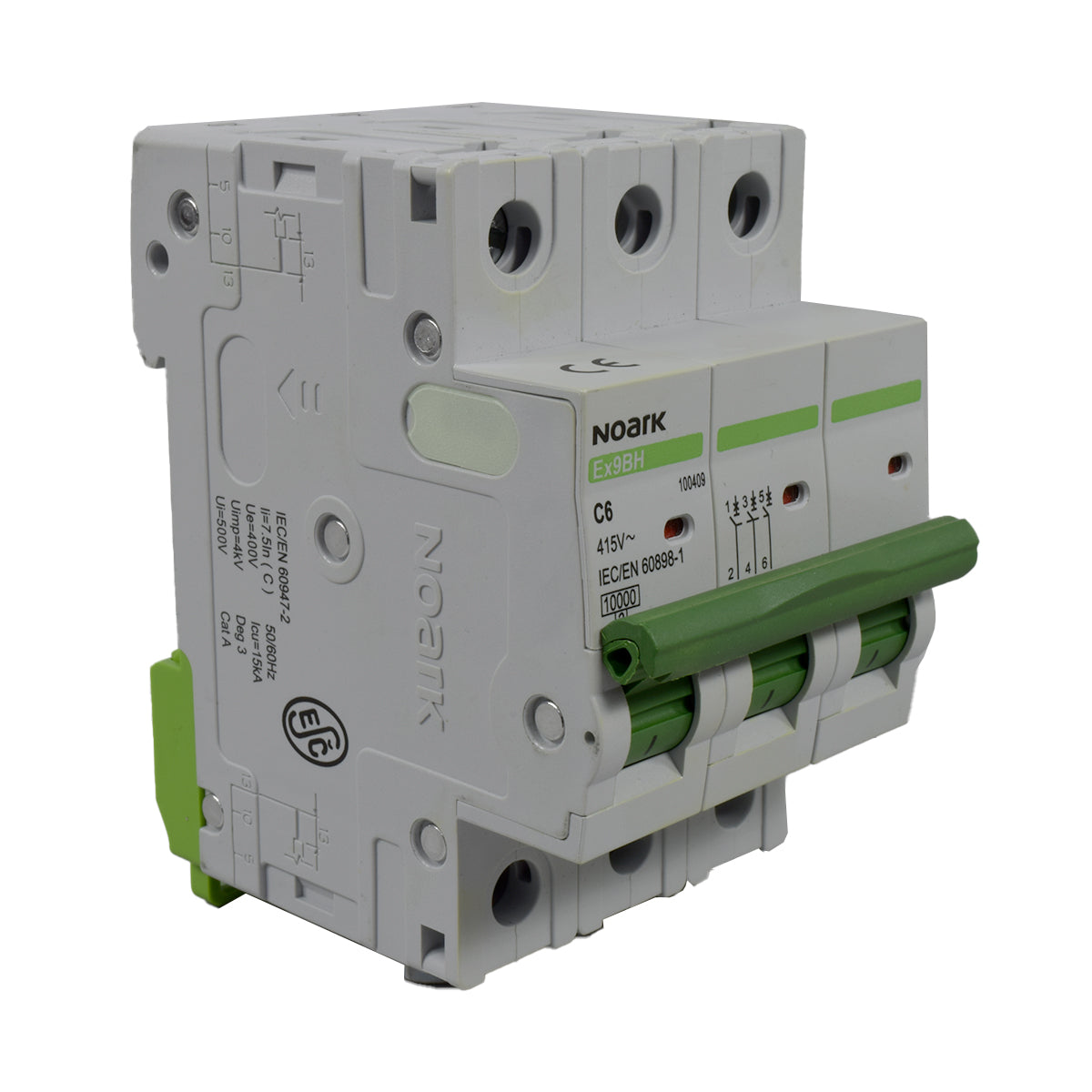 Mini Breaker Termomagnético Riel l 3 Polos l 6A l  10KA l Ex9BH 3P C6 l NOARK