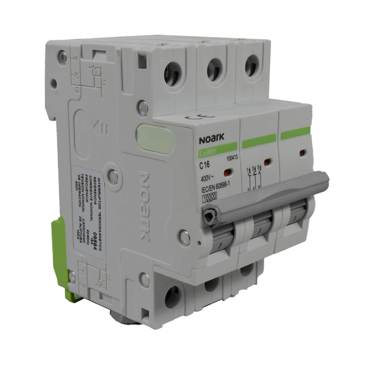 Mini Breaker Termomagnético Riel l 3 Polos l 16A l  10KA l Ex9BH 3P C16 l NOARK