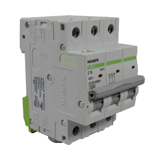 Mini Breaker Termomagnético Riel l 3 Polos l 16A l  10KA l Ex9BH 3P C16 l NOARK