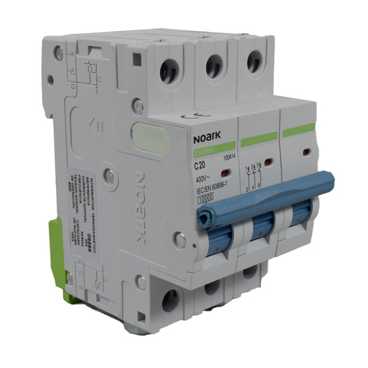 Mini Breaker Termomagnético Riel l 3 Polos l 20A l  10KA l Ex9BH 3P C20 l NOARK