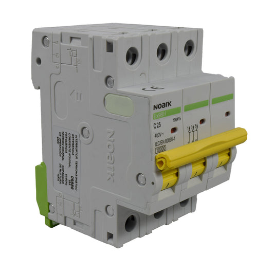 Mini Breaker Termomagnético Riel l 3 Polos l 25A l  10KA l Ex9BH 3P C25 l NOARK