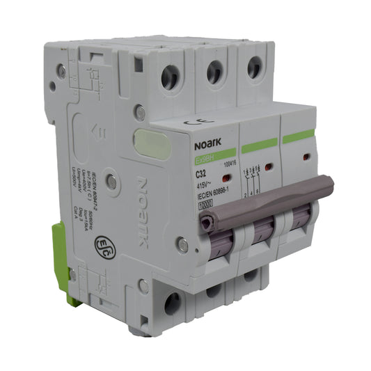 Mini Breaker Termomagnético Riel l 3 Polos l 32A l  10KA l Ex9BH 3P C32 l NOARK