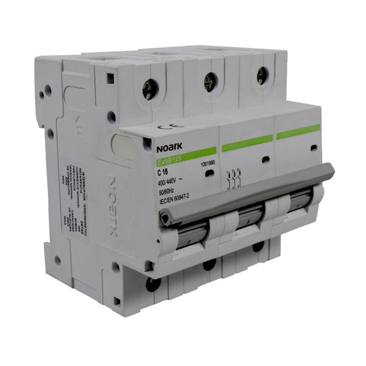 Mini Breaker Termomagnético Riel l 3 Polos l 16A l  25KA l Ex9B125 3P C16 l NOARK