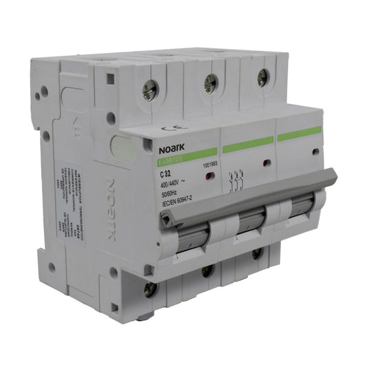 Mini Breaker Termomagnético Riel l 3 Polos l 32A l  25KA l Ex9B125 3P C32 l NOARK