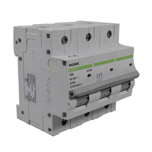 Mini Breaker Termomagnético Riel l 3 Polos l 63A l  25KA l Ex9B125 3P C63 l NOARK