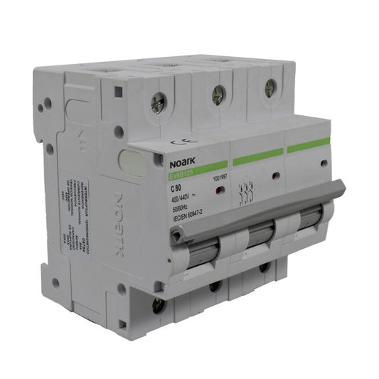 Mini Breaker Termomagnético Riel l 3 Polos l 80A l  20KA l Ex9B125 3P C80 l NOARK