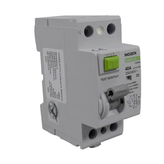Breaker Diferencial Riel l 2 Polos l 40A l  10KA l Ex9CL-H 2P 40A A 30mA l NOARK
