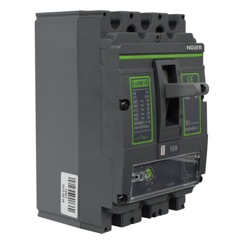 Interruptor Automático de Caja Moldeada l Breaker Totalizador Industrial Termomagnético l Ajustable l 3 Polos l 12,8 - 16A l 36KA / 50KA l Ex9M1S l NOARK