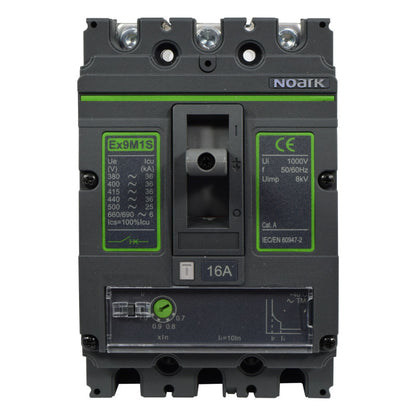 Interruptor Automático de Caja Moldeada l Breaker Totalizador Industrial Termomagnético l Ajustable l 3 Polos l 12,8 - 16A l 36KA / 50KA l Ex9M1S l NOARK
