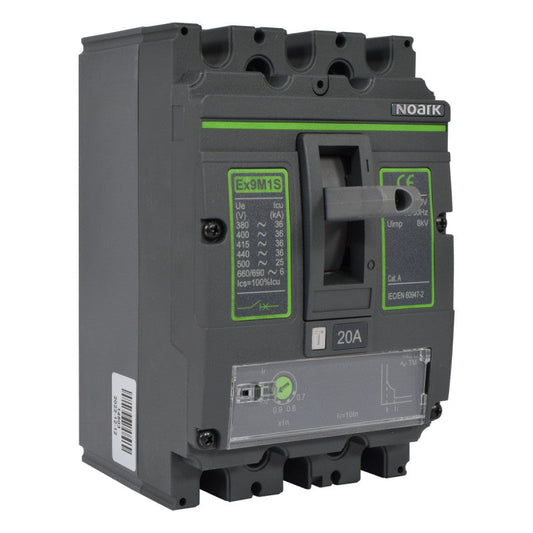 Interruptor Automático de Caja Moldeada l Breaker Totalizador Industrial Termomagnético l Ajustable l 3 Polos l 16 - 20A l 36KA / 50KA l Ex9M1S l NOARK