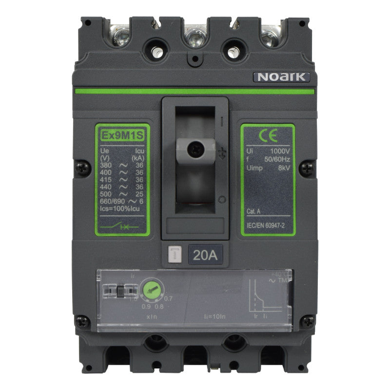 Interruptor Automático de Caja Moldeada l Breaker Totalizador Industrial Termomagnético l Ajustable l 3 Polos l 16 - 20A l 36KA / 50KA l Ex9M1S l NOARK