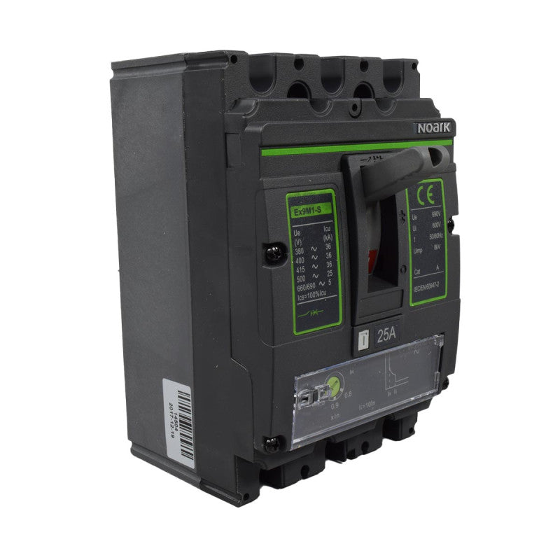 Interruptor Automático de Caja Moldeada l Breaker Totalizador Industrial Termomagnético l Ajustable l 3 Polos l 20 - 25A l 36KA / 50KA l Ex9M1S l NOARK