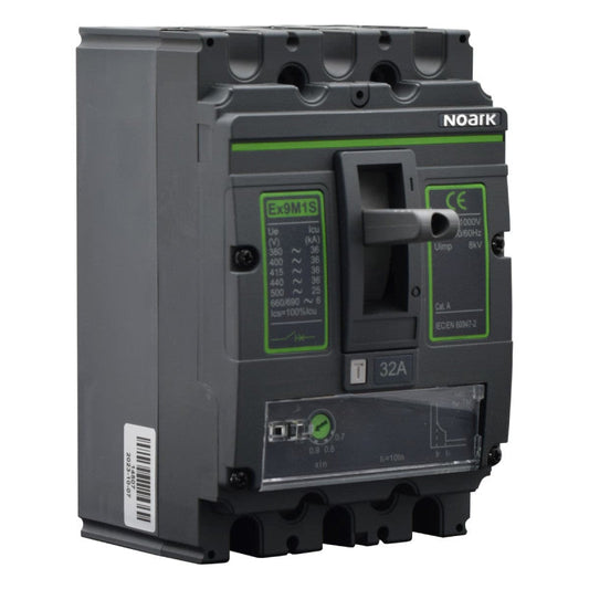 Interruptor Automático de Caja Moldeada l Breaker Totalizador Industrial Termomagnético l Ajustable l 3 Polos l 25,6 - 32A l 36KA / 50KA l Ex9M1S l NOARK