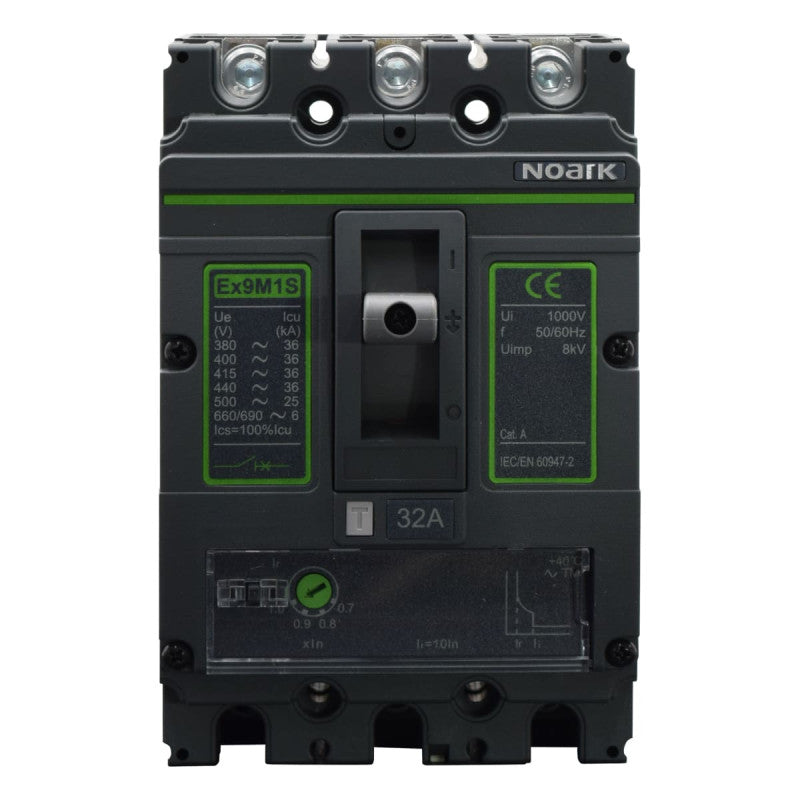 Interruptor Automático de Caja Moldeada l Breaker Totalizador Industrial Termomagnético l Ajustable l 3 Polos l 25,6 - 32A l 36KA / 50KA l Ex9M1S l NOARK