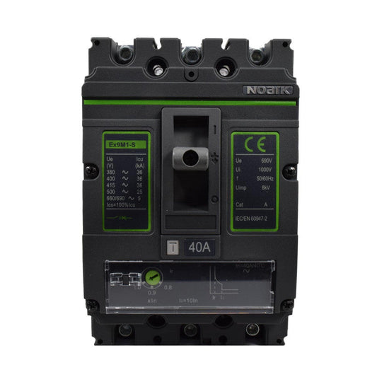 Interruptor Automático de Caja Moldeada l Breaker Totalizador Industrial Termomagnético l Ajustable l 3 Polos l 32 - 40A l 36KA / 50KA l Ex9M1S l NOARK