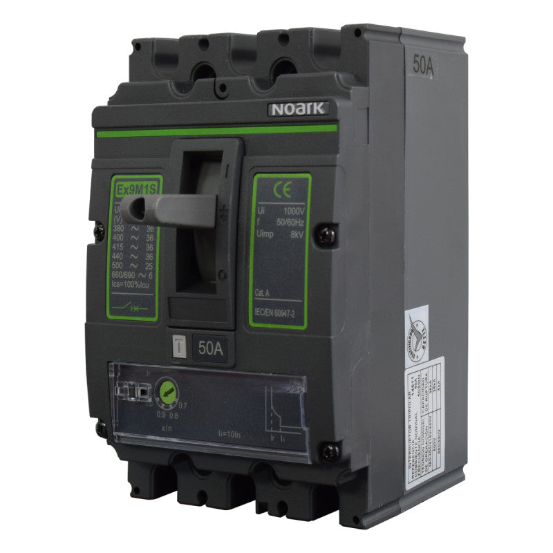 Interruptor Automático de Caja Moldeada l Breaker Totalizador Industrial Termomagnético l Ajustable l 3 Polos l 40 - 50A l 36KA / 50KA l Ex9M1S l NOARK