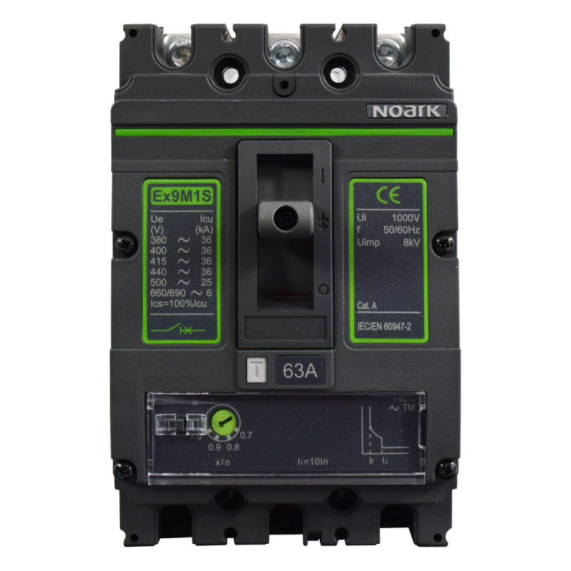 Interruptor Automático de Caja Moldeada l Breaker Totalizador Industrial Termomagnético l Ajustable l 3 Polos l 50,4 - 63A l 36KA / 50KA l Ex9M1S l NOARK