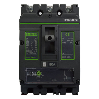 Interruptor Automático de Caja Moldeada l Breaker Totalizador Industrial Termomagnético l Ajustable l 3 Polos l 64 - 80A l 36KA / 50KA l Ex9M1S l NOARK