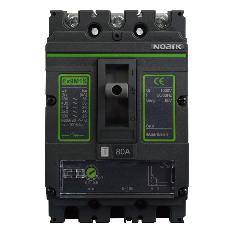 Interruptor Automático de Caja Moldeada l Breaker Totalizador Industrial Termomagnético l Ajustable l 3 Polos l 64 - 80A l 36KA / 50KA l Ex9M1S l NOARK